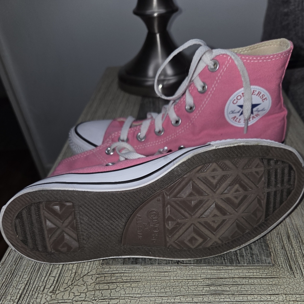 Converse Women's Pink High-Top Sneakers Only Worn Once For A Dance Recital.